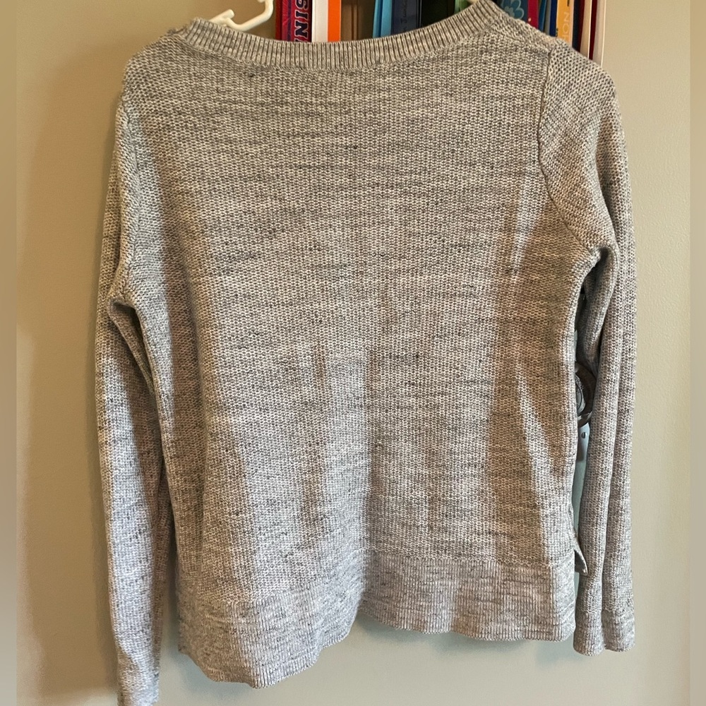 LOFT grey knit crew sweater